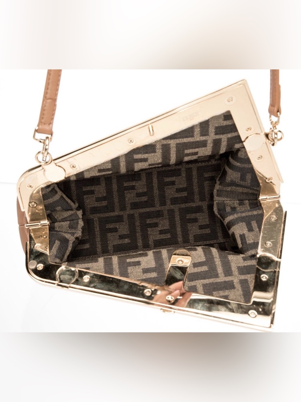 ✨🛍️ Fendi Light Brown Leather Fendi First Bag - Small - Picture 4 of 7